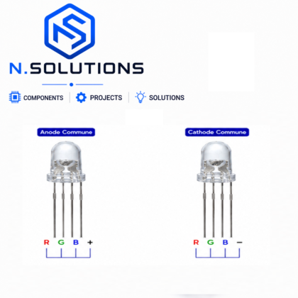 LED RGB 5mm 4 Pattes AnodeCathode Commune